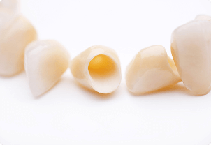 A group of teeth on a white background.