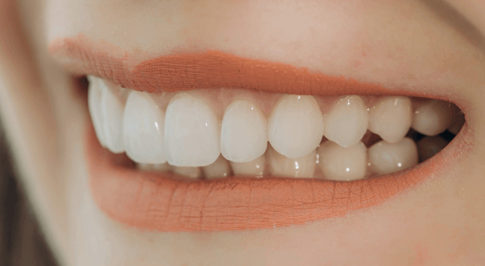 Close up of a person's mouth and teeth.